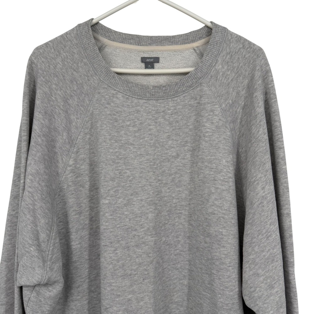 Aerie Sweatshirt Women XL Grey Oversized Raglan Sleeve Pullover Cozy Minimalist